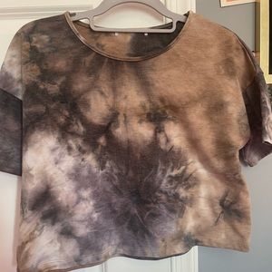 dark colored tie dye tee shirt; art class brand from target; girls large